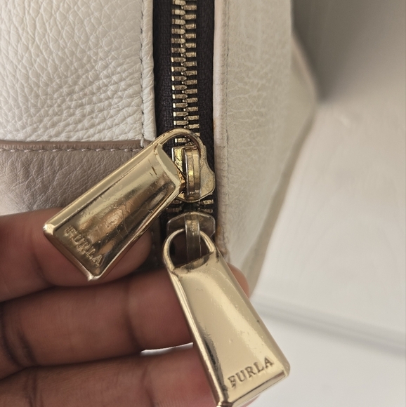 FURLA Genuine Python Embossed One Shoulder Bag Pony Style Women Authentic - Picture 7 of 15